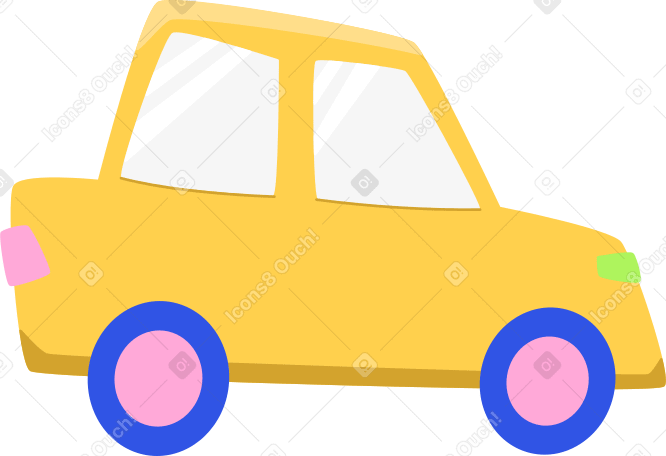 Yellow Car Illustration In PNG SVG