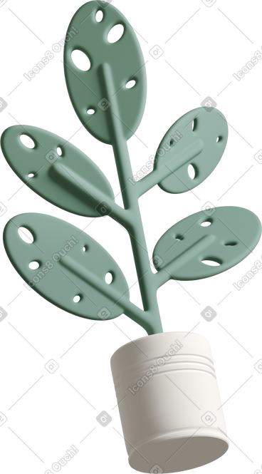 叶子上有洞的龟背竹植物 PNG, SVG