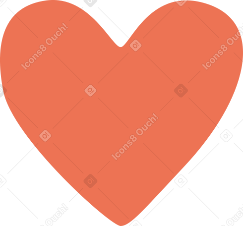 orange heart shape PNG、SVG