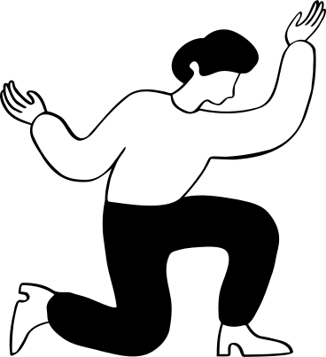 Mann kniet mit erhobenen händen PNG, SVG