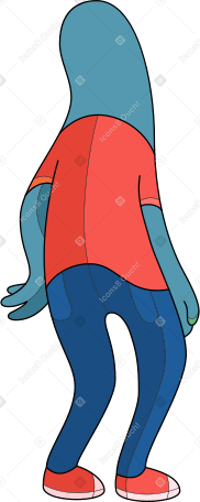 man back thin standing Illustration in PNG, SVG