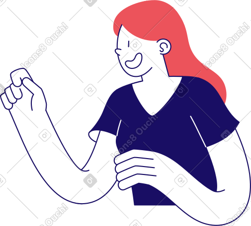 微笑的女人手里拿着东西 PNG, SVG