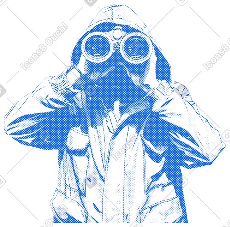 explorer with the binoculars PNG, SVG