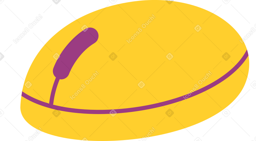 yellow wireless computer mouse Illustration in PNG, SVG