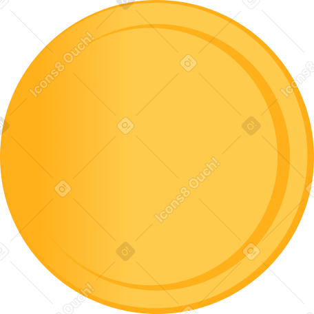 yellow coin with gradient Illustration in PNG, SVG