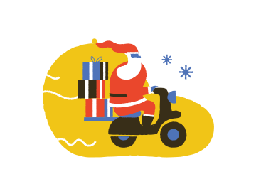 Доставка рождественских подарков в PNG, SVG