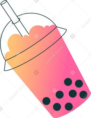 Tè boba rosa PNG, SVG