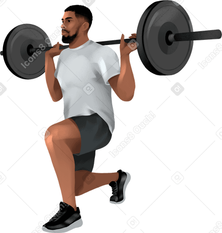 guy works out with a barbell Illustration in PNG, SVG
