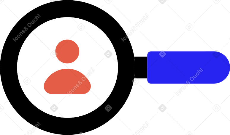Лупа со значком человека в PNG, SVG