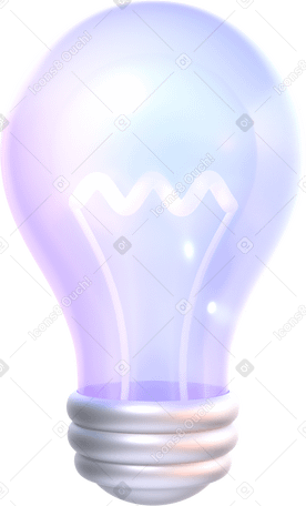 3D purple light bulb PNG, SVG