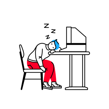 Man sleeping over computer PNG, SVG