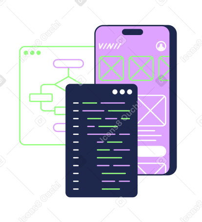 Sviluppo e codifica di app per dispositivi mobili PNG, SVG