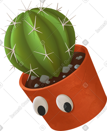 cactus with eyes PNG, SVG