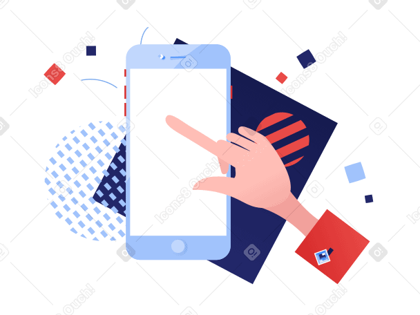 Using the smartphone Illustration in PNG, SVG