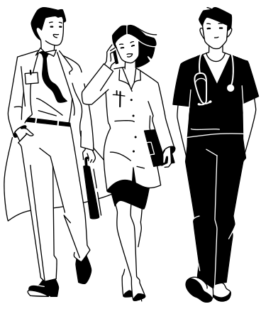 前を歩く三人の医師 PNG、SVG