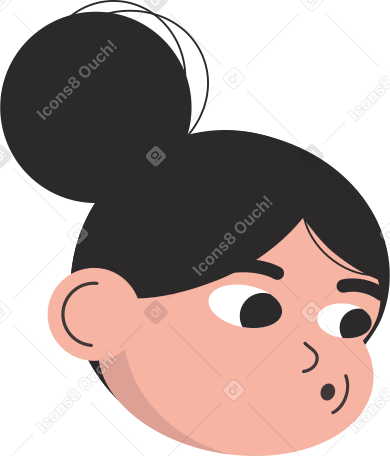 woman head blowing air Illustration in PNG, SVG