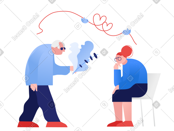 老年男人和女人彼此相爱 PNG, SVG