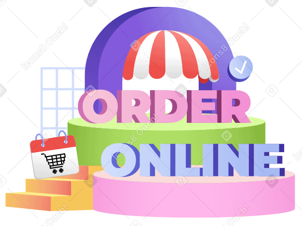 Lettering order online con testo di elementi per lo shopping PNG, SVG