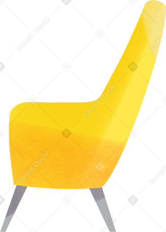 yellow armchair PNG, SVG