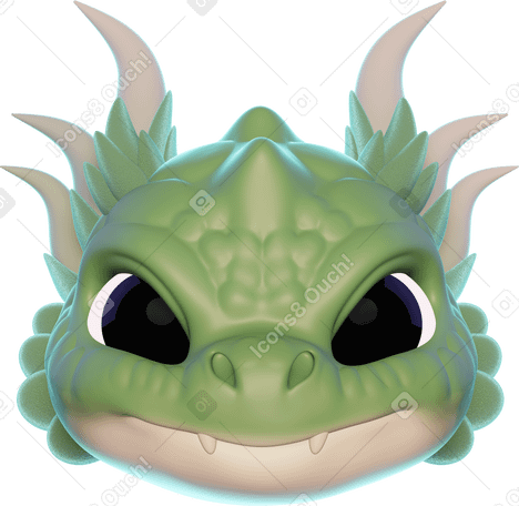 3D green dragon 3d icon PNG, SVG