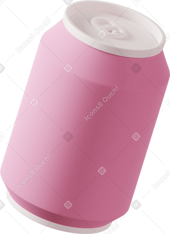 3D pink soda can  Illustration in PNG, SVG