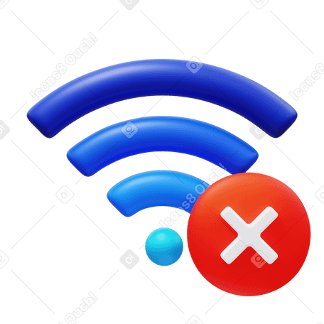 3D wi-fi disconnected Illustration in PNG, SVG