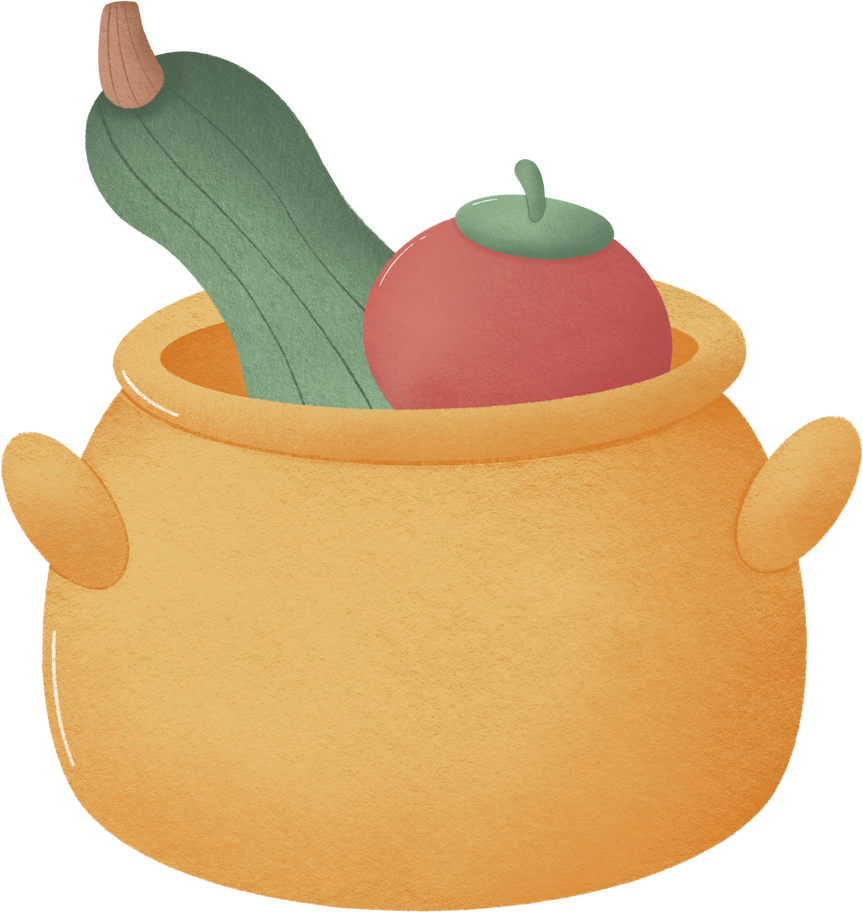 pot with vegetables Illustration in PNG, SVG