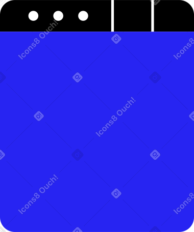 blue browser with two tabs PNG, SVG