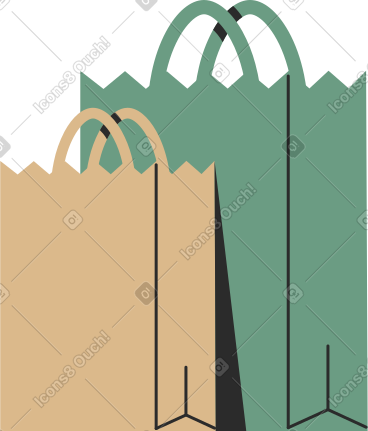 Two paper bag PNG, SVG