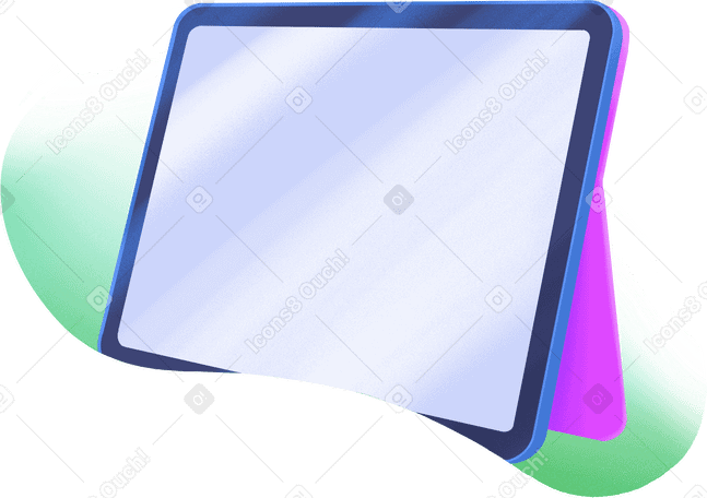 Tableta sobre fondo verde PNG, SVG