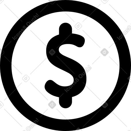 big coin with dollar PNG, SVG