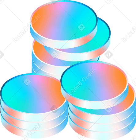 Градиентные стопки монет в PNG, SVG