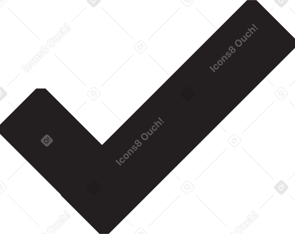 black check mark Illustration in PNG, SVG