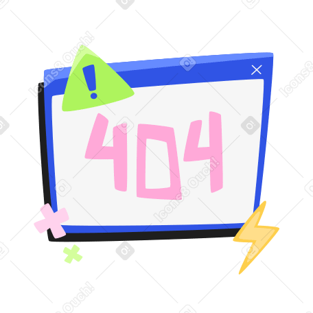 Erro 404 na janela do navegador PNG, SVG