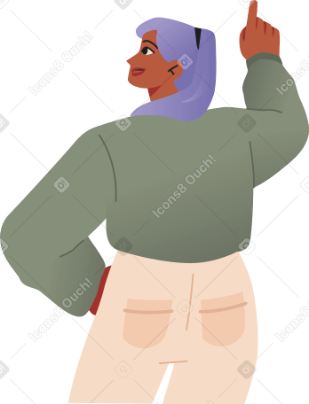 young woman pointing her finger PNG, SVG