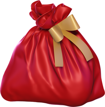 Красная рождественская сумка в PNG, SVG