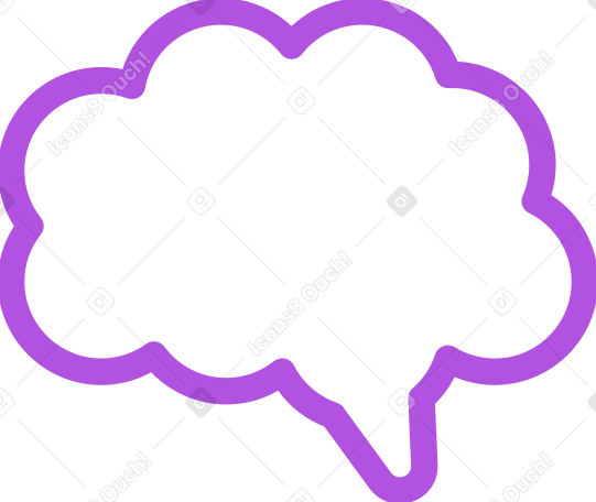 purple linear brain PNG, SVG
