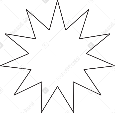 eleven pointed star with polka dots PNG, SVG