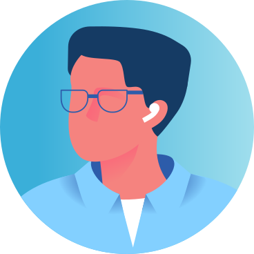 avatar of a man with glasses in a circle PNG, SVG