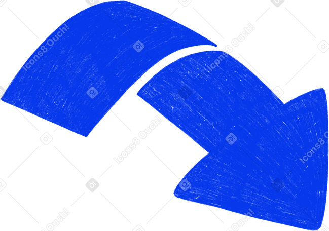 blue curved arrow Illustration in PNG, SVG