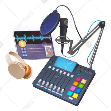 Подкаст-оборудование для студии звукозаписи в PNG, SVG
