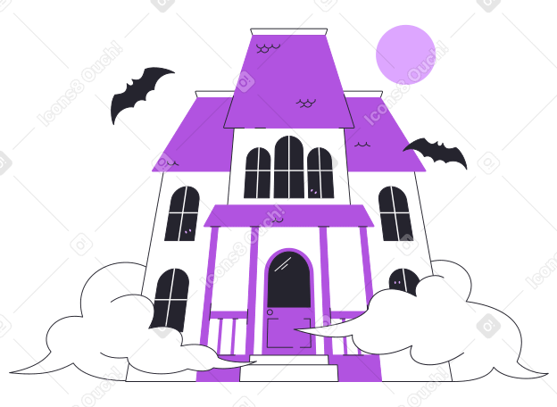 Haunted house Illustration in PNG, SVG
