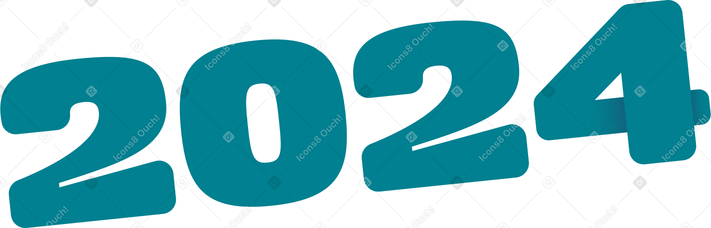 lettering 2024 text PNG, SVG