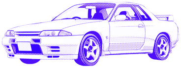 Nissan skyline r front view PNG, SVG