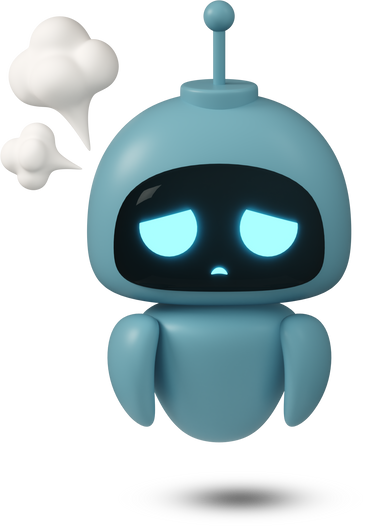 Sad and confused chatGPT robot PNG, SVG