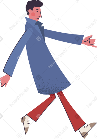 man in coat Illustration in PNG, SVG