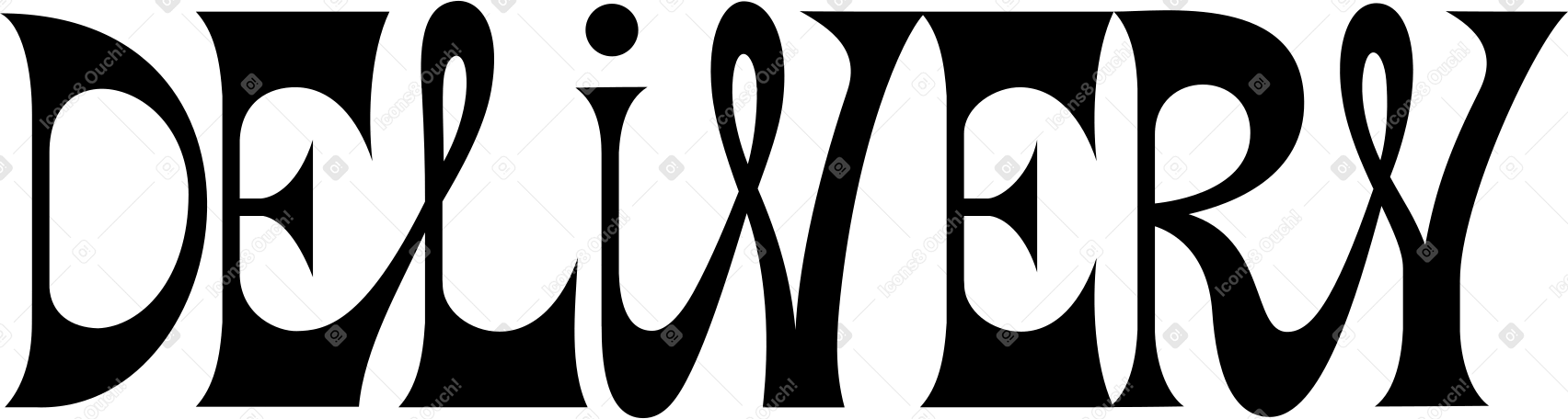lettering delivery black Illustration in PNG, SVG