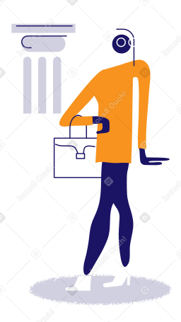 Girl with briefcase Illustration in PNG, SVG