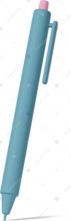 3D blue pen PNG, SVG