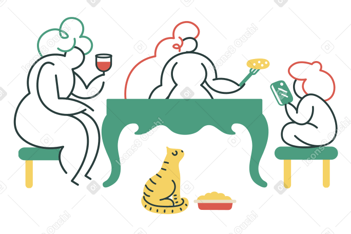 Family dinner Illustration in PNG, SVG